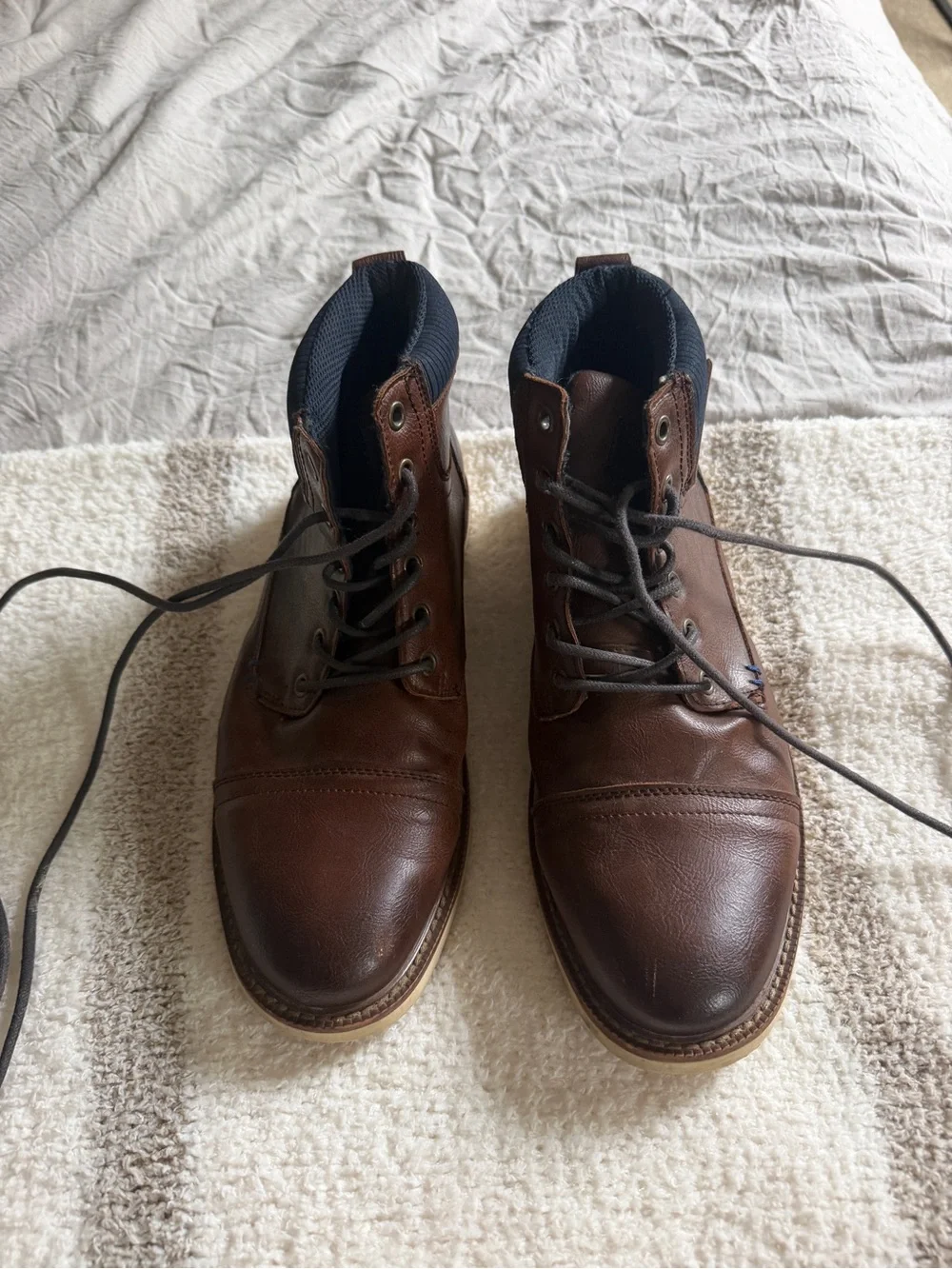 Sonoma Men's Dark Brown Leather Lace-Up Boots